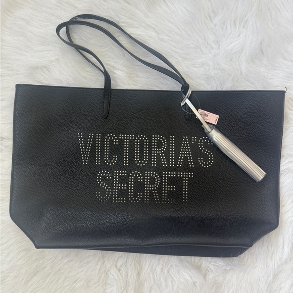 PINK Victoria's Secret Handbags - NWT Victoria’s Secret Black/Silver Tote